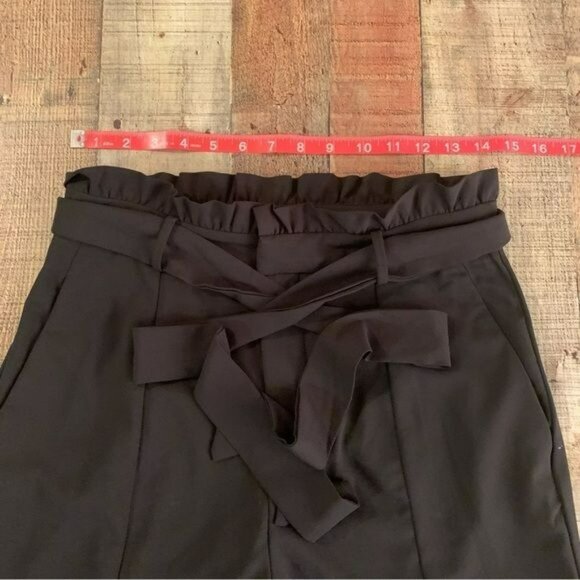 Do + Be womens paper bag style black carrier wear work pants with belt -L - Picture 2 of 10